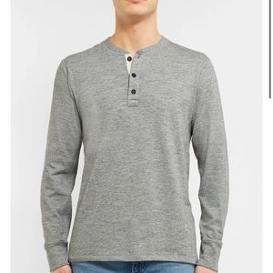 RAG & BONE Men’s Long Sleeve Henley Grey Marled Top S